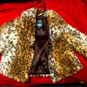 Old Navy little girl’s faux animal print coat